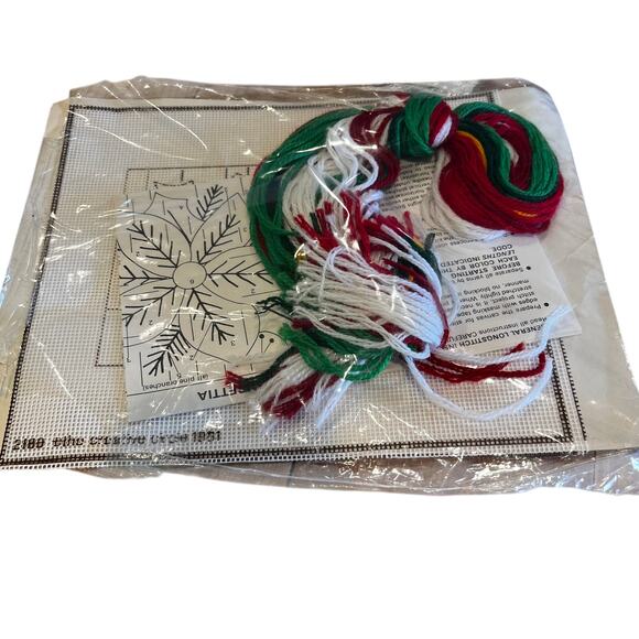 Vintage Pretty Poinsettia Embroidery Kit Holiday|Christmas - Picture 4 of 4